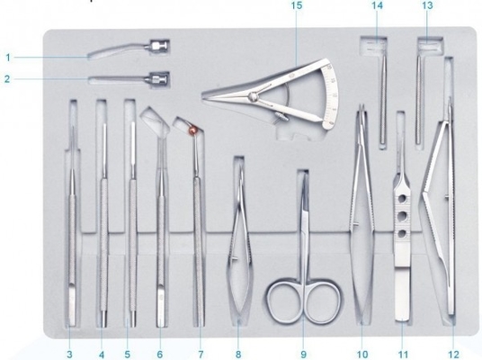 Instrumente des Microsurgery-SYX9 eingestellt für Augenlinse-Einpflanzung