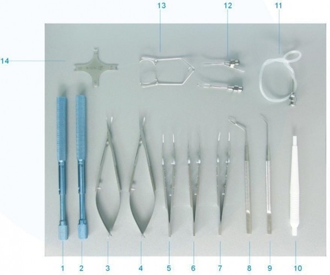 Instrument SYX14 eingestellt für kleine Schnitt-Kataraktoperation (Sterilisierungskasten eingeschlossen) (Code No.59014)